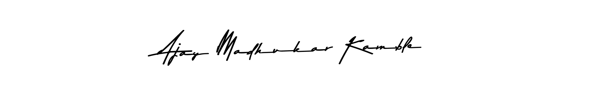 How to make Ajay Madhukar Kamble name signature. Use Asem Kandis PERSONAL USE style for creating short signs online. This is the latest handwritten sign. Ajay Madhukar Kamble signature style 9 images and pictures png