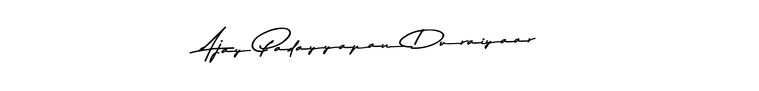 Create a beautiful signature design for name Ajay Padayyapan Duraiyaar. With this signature (Asem Kandis PERSONAL USE) fonts, you can make a handwritten signature for free. Ajay Padayyapan Duraiyaar signature style 9 images and pictures png