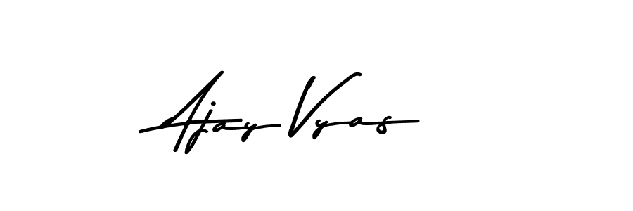 How to make Ajay Vyas name signature. Use Asem Kandis PERSONAL USE style for creating short signs online. This is the latest handwritten sign. Ajay Vyas signature style 9 images and pictures png