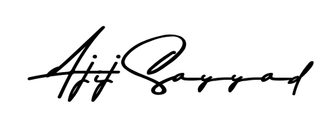 The Asem Kandis PERSONAL USE font transforms the name Ajij Sayyad into an executive sign with sharp precision and distinguished character. Ajij Sayyad signature style 9 images and pictures png