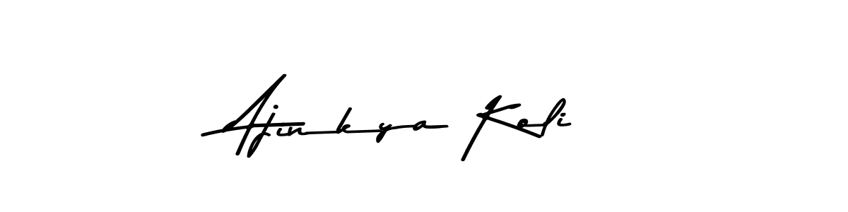 Create a beautiful signature design for name Ajinkya Koli. With this signature (Asem Kandis PERSONAL USE) fonts, you can make a handwritten signature for free. Ajinkya Koli signature style 9 images and pictures png