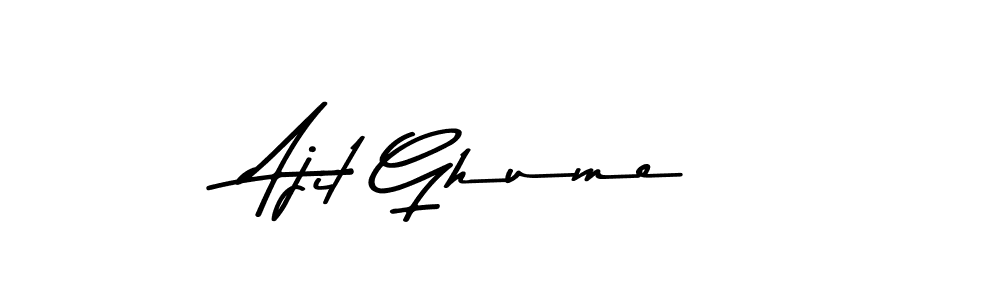 How to make Ajit Ghume name signature. Use Asem Kandis PERSONAL USE style for creating short signs online. This is the latest handwritten sign. Ajit Ghume signature style 9 images and pictures png