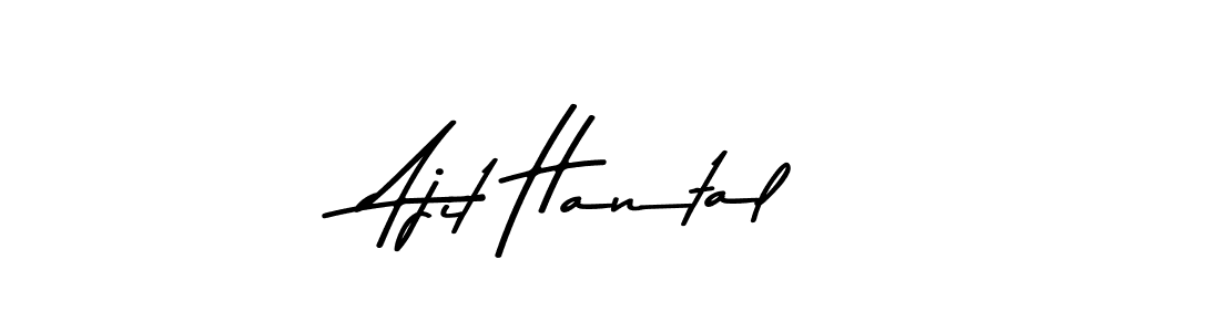 How to make Ajit Hantal name signature. Use Asem Kandis PERSONAL USE style for creating short signs online. This is the latest handwritten sign. Ajit Hantal signature style 9 images and pictures png