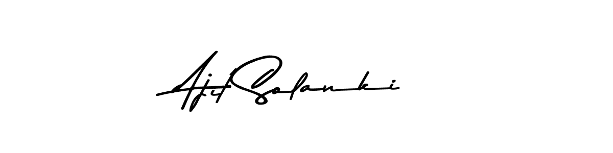 How to make Ajit Solanki name signature. Use Asem Kandis PERSONAL USE style for creating short signs online. This is the latest handwritten sign. Ajit Solanki signature style 9 images and pictures png