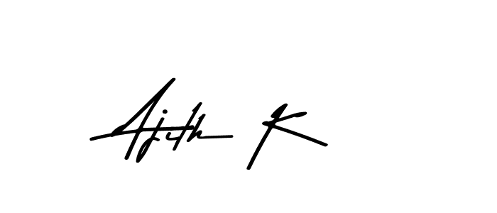 Use a signature maker to create a handwritten signature online. With this signature software, you can design (Asem Kandis PERSONAL USE) your own signature for name Ajith K. Ajith K signature style 9 images and pictures png