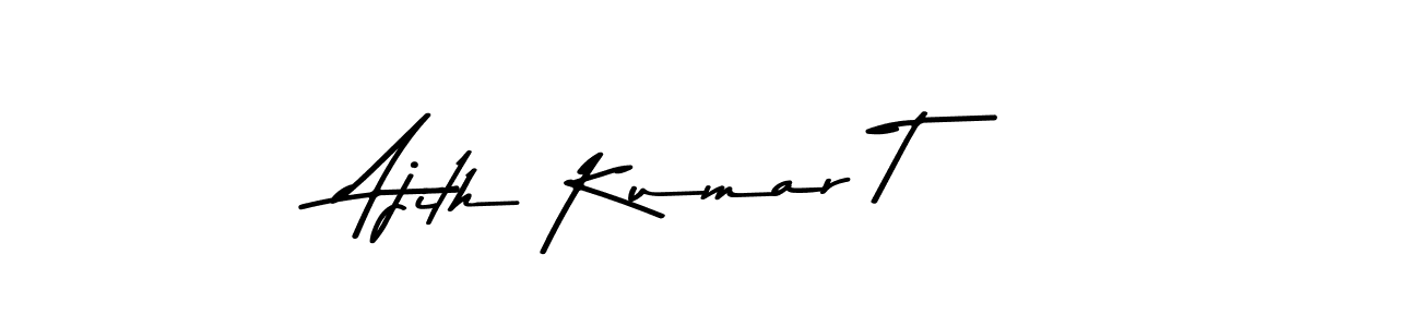 How to make Ajith Kumar T name signature. Use Asem Kandis PERSONAL USE style for creating short signs online. This is the latest handwritten sign. Ajith Kumar T signature style 9 images and pictures png