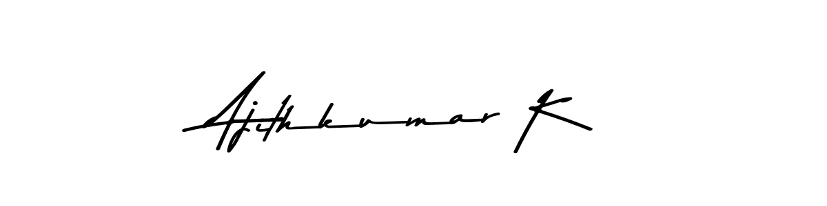Make a beautiful signature design for name Ajithkumar K. With this signature (Asem Kandis PERSONAL USE) style, you can create a handwritten signature for free. Ajithkumar K signature style 9 images and pictures png
