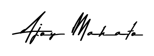 Transform the name Ajoy Mahato into a signature masterpiece using Asem Kandis PERSONAL USE font. Ideal for photographers, artists, and creators looking for watermarks. Ajoy Mahato signature style 9 images and pictures png