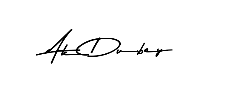 Create a beautiful signature design for name Ak Dubey. With this signature (Asem Kandis PERSONAL USE) fonts, you can make a handwritten signature for free. Ak Dubey signature style 9 images and pictures png
