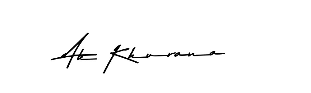 How to make Ak Khurana name signature. Use Asem Kandis PERSONAL USE style for creating short signs online. This is the latest handwritten sign. Ak Khurana signature style 9 images and pictures png