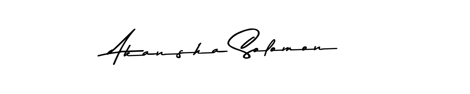 Create a beautiful signature design for name Akansha Solomon. With this signature (Asem Kandis PERSONAL USE) fonts, you can make a handwritten signature for free. Akansha Solomon signature style 9 images and pictures png