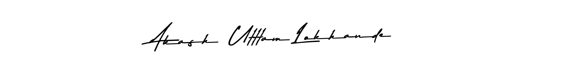 How to make Akash  Utttam Lokhande name signature. Use Asem Kandis PERSONAL USE style for creating short signs online. This is the latest handwritten sign. Akash  Utttam Lokhande signature style 9 images and pictures png