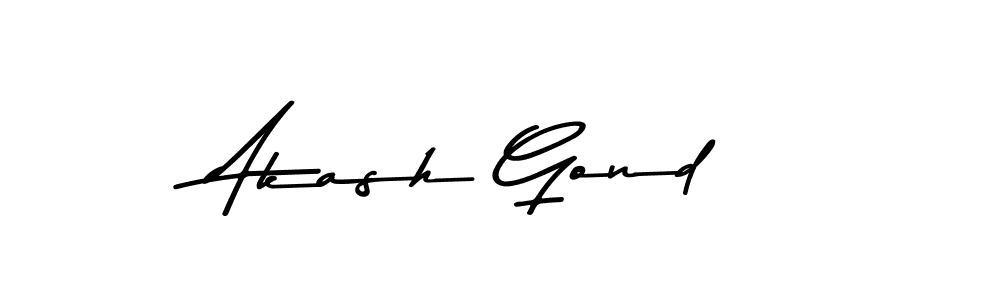 Make a beautiful signature design for name Akash Gond. With this signature (Asem Kandis PERSONAL USE) style, you can create a handwritten signature for free. Akash Gond signature style 9 images and pictures png