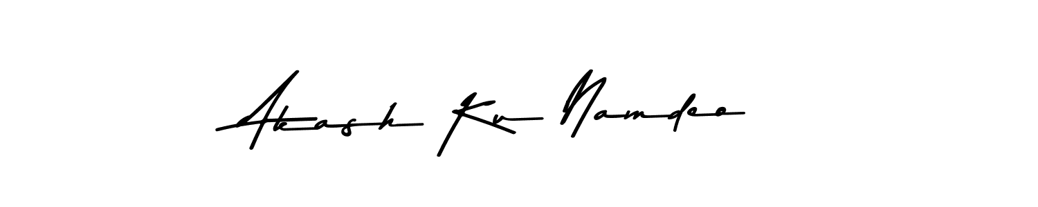 How to make Akash Ku Namdeo name signature. Use Asem Kandis PERSONAL USE style for creating short signs online. This is the latest handwritten sign. Akash Ku Namdeo signature style 9 images and pictures png