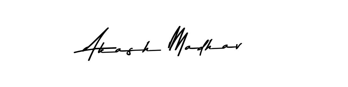 Use a signature maker to create a handwritten signature online. With this signature software, you can design (Asem Kandis PERSONAL USE) your own signature for name Akash Madhav. Akash Madhav signature style 9 images and pictures png