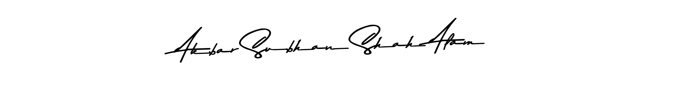 How to make Akbar Subhan Shah Alam name signature. Use Asem Kandis PERSONAL USE style for creating short signs online. This is the latest handwritten sign. Akbar Subhan Shah Alam signature style 9 images and pictures png