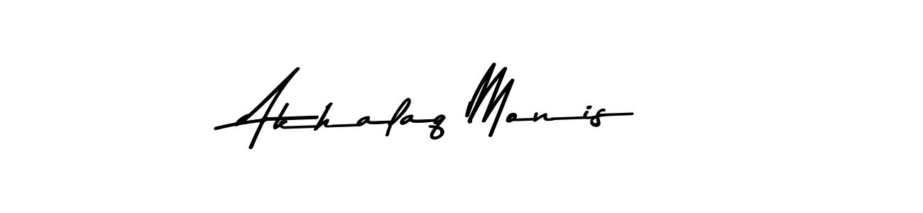 You should practise on your own different ways (Asem Kandis PERSONAL USE) to write your name (Akhalaq Monis) in signature. don't let someone else do it for you. Akhalaq Monis signature style 9 images and pictures png