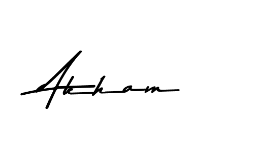 How to make Akham name signature. Use Asem Kandis PERSONAL USE style for creating short signs online. This is the latest handwritten sign. Akham signature style 9 images and pictures png