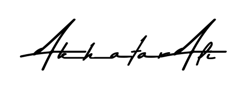A stylish, flowing autograph style designed for name Akhatar Ali using Asem Kandis PERSONAL USE typography. Perfect for digital creative projects. Akhatar Ali signature style 9 images and pictures png