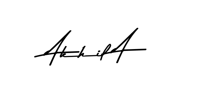 Make a beautiful signature design for name Akhil A. With this signature (Asem Kandis PERSONAL USE) style, you can create a handwritten signature for free. Akhil A signature style 9 images and pictures png