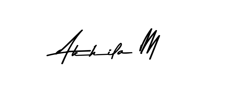 Use a signature maker to create a handwritten signature online. With this signature software, you can design (Asem Kandis PERSONAL USE) your own signature for name Akhila M. Akhila M signature style 9 images and pictures png
