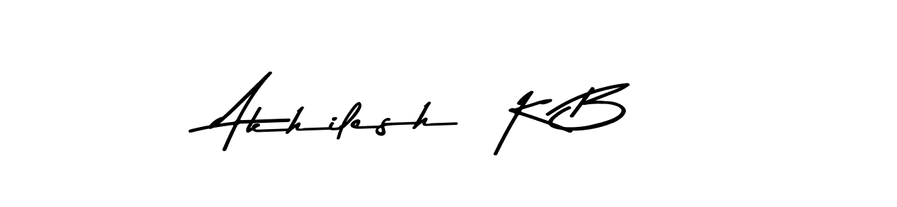Make a beautiful signature design for name Akhilesh  K B. With this signature (Asem Kandis PERSONAL USE) style, you can create a handwritten signature for free. Akhilesh  K B signature style 9 images and pictures png