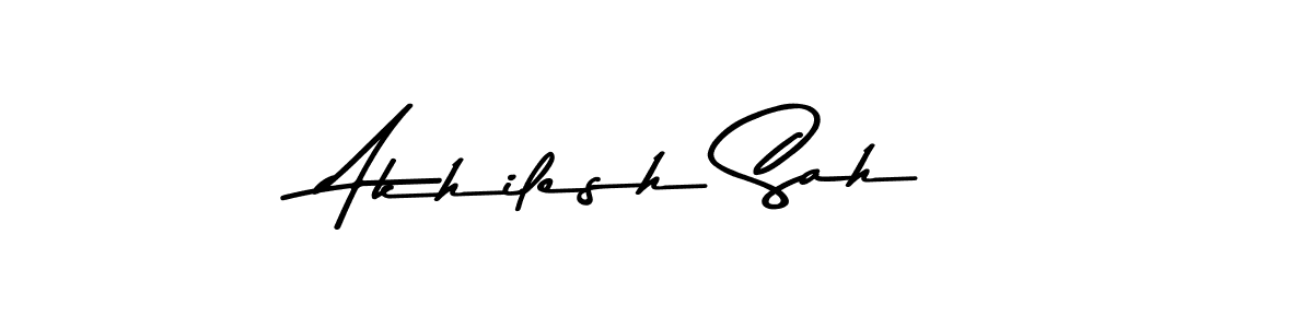 Create a beautiful signature design for name Akhilesh Sah. With this signature (Asem Kandis PERSONAL USE) fonts, you can make a handwritten signature for free. Akhilesh Sah signature style 9 images and pictures png