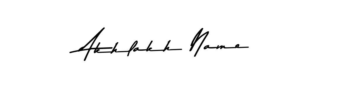 Make a beautiful signature design for name Akhlakh Name. With this signature (Asem Kandis PERSONAL USE) style, you can create a handwritten signature for free. Akhlakh Name signature style 9 images and pictures png