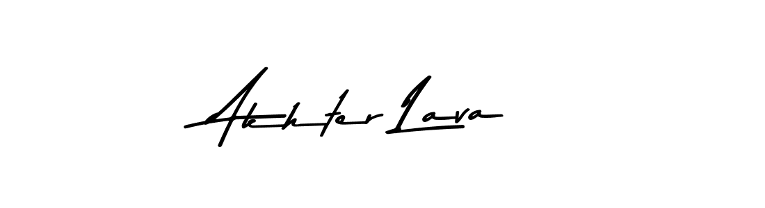 How to make Akhter Lava name signature. Use Asem Kandis PERSONAL USE style for creating short signs online. This is the latest handwritten sign. Akhter Lava signature style 9 images and pictures png