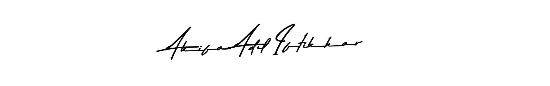 Make a beautiful signature design for name Akifa Adil Iftikhar. With this signature (Asem Kandis PERSONAL USE) style, you can create a handwritten signature for free. Akifa Adil Iftikhar signature style 9 images and pictures png
