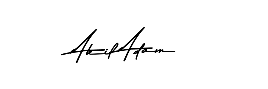How to make Akil Adam name signature. Use Asem Kandis PERSONAL USE style for creating short signs online. This is the latest handwritten sign. Akil Adam signature style 9 images and pictures png