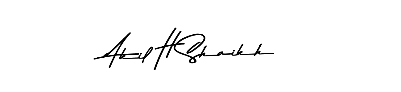 if you are searching for the best signature style for your name Akil H Shaikh. so please give up your signature search. here we have designed multiple signature styles  using Asem Kandis PERSONAL USE. Akil H Shaikh signature style 9 images and pictures png