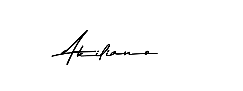 Make a beautiful signature design for name Akiliano. With this signature (Asem Kandis PERSONAL USE) style, you can create a handwritten signature for free. Akiliano signature style 9 images and pictures png