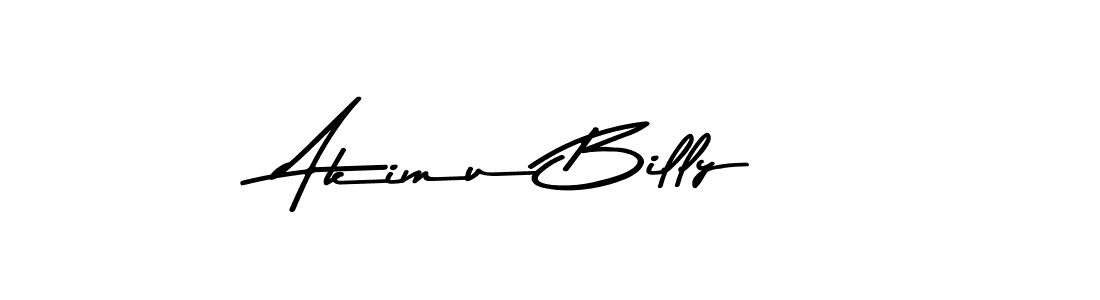 How to make Akimu Billy name signature. Use Asem Kandis PERSONAL USE style for creating short signs online. This is the latest handwritten sign. Akimu Billy signature style 9 images and pictures png