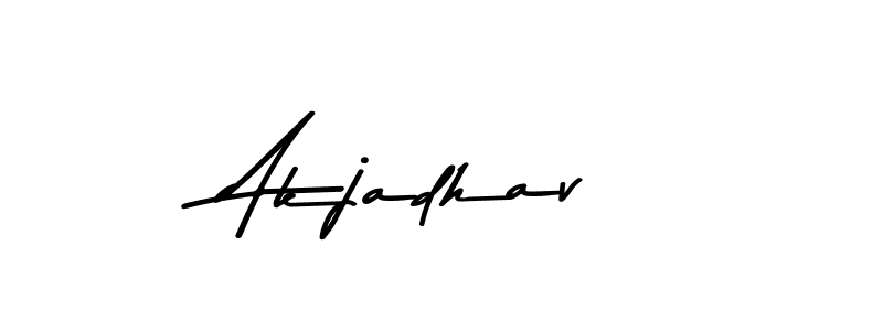 How to make Akjadhav name signature. Use Asem Kandis PERSONAL USE style for creating short signs online. This is the latest handwritten sign. Akjadhav signature style 9 images and pictures png
