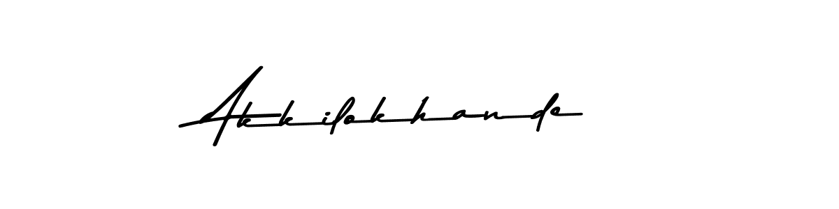 How to make Akkilokhande name signature. Use Asem Kandis PERSONAL USE style for creating short signs online. This is the latest handwritten sign. Akkilokhande signature style 9 images and pictures png