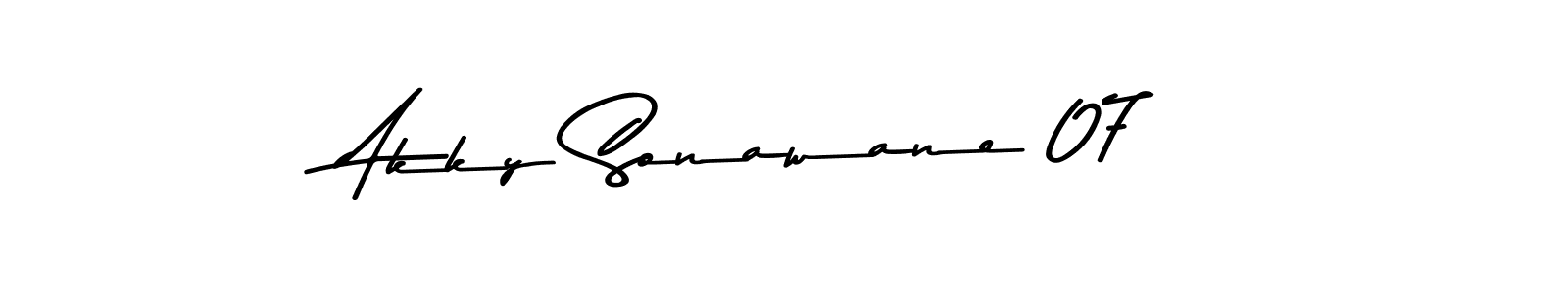 Make a beautiful signature design for name Akky Sonawane 07. With this signature (Asem Kandis PERSONAL USE) style, you can create a handwritten signature for free. Akky Sonawane 07 signature style 9 images and pictures png