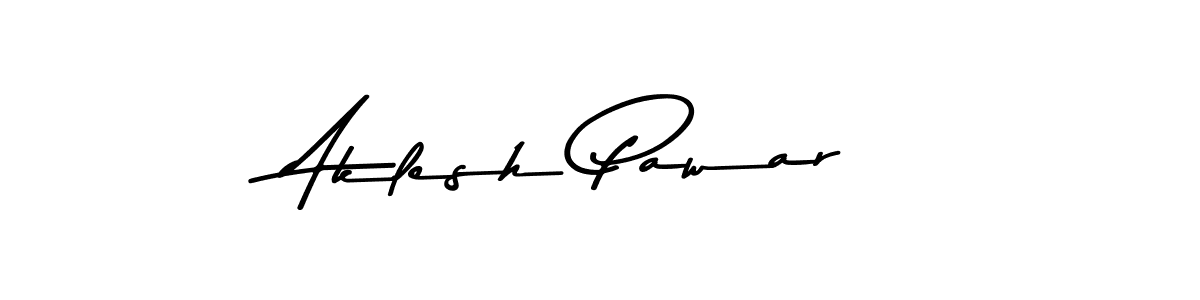 How to make Aklesh Pawar name signature. Use Asem Kandis PERSONAL USE style for creating short signs online. This is the latest handwritten sign. Aklesh Pawar signature style 9 images and pictures png