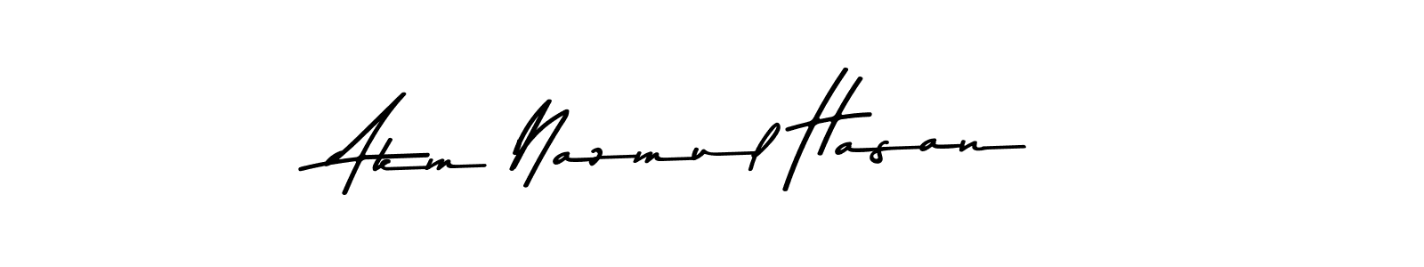 Create a beautiful signature design for name Akm Nazmul Hasan. With this signature (Asem Kandis PERSONAL USE) fonts, you can make a handwritten signature for free. Akm Nazmul Hasan signature style 9 images and pictures png
