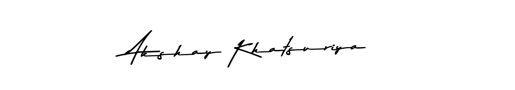 How to make Akshay Khatsuriya name signature. Use Asem Kandis PERSONAL USE style for creating short signs online. This is the latest handwritten sign. Akshay Khatsuriya signature style 9 images and pictures png