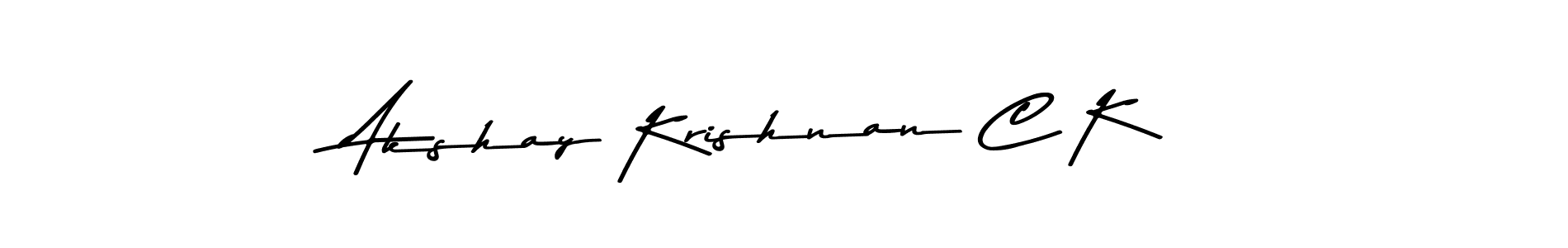 The best way (Asem Kandis PERSONAL USE) to make a short signature is to pick only two or three words in your name. The name Akshay Krishnan C K include a total of six letters. For converting this name. Akshay Krishnan C K signature style 9 images and pictures png