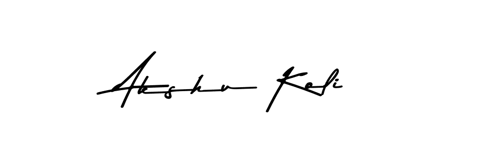 Make a beautiful signature design for name Akshu Koli. With this signature (Asem Kandis PERSONAL USE) style, you can create a handwritten signature for free. Akshu Koli signature style 9 images and pictures png