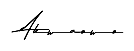 The Asem Kandis PERSONAL USE handwriting style adds charm and authenticity to name Akwaowo. A wonderful choice for personal thank-you notes. Akwaowo signature style 9 images and pictures png