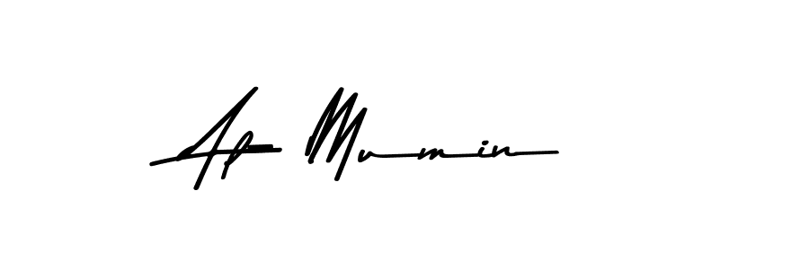 How to make Al- Mumin name signature. Use Asem Kandis PERSONAL USE style for creating short signs online. This is the latest handwritten sign. Al- Mumin signature style 9 images and pictures png