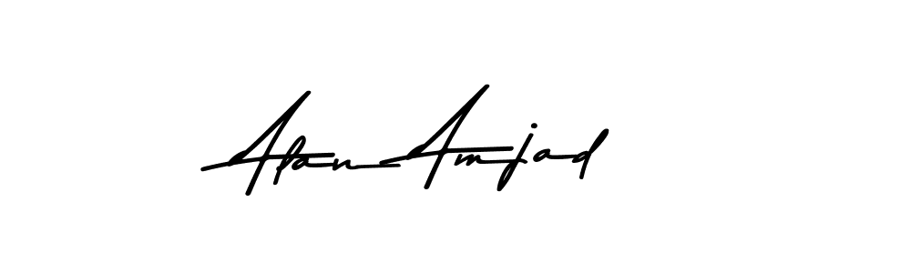 You should practise on your own different ways (Asem Kandis PERSONAL USE) to write your name (Alan Amjad) in signature. don't let someone else do it for you. Alan Amjad signature style 9 images and pictures png