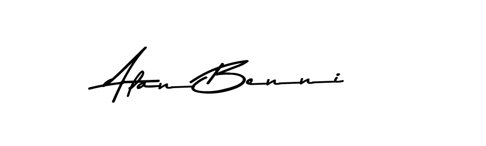 How to make Alan Benni name signature. Use Asem Kandis PERSONAL USE style for creating short signs online. This is the latest handwritten sign. Alan Benni signature style 9 images and pictures png