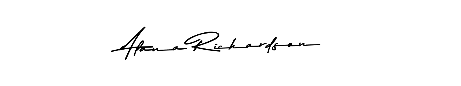 Design your own signature with our free online signature maker. With this signature software, you can create a handwritten (Asem Kandis PERSONAL USE) signature for name Alana Richardson. Alana Richardson signature style 9 images and pictures png