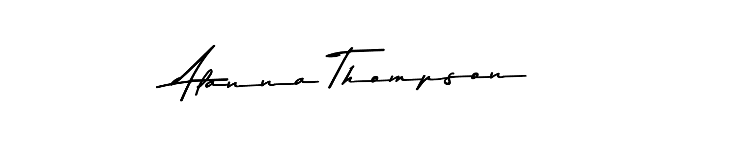 Create a beautiful signature design for name Alanna Thompson. With this signature (Asem Kandis PERSONAL USE) fonts, you can make a handwritten signature for free. Alanna Thompson signature style 9 images and pictures png