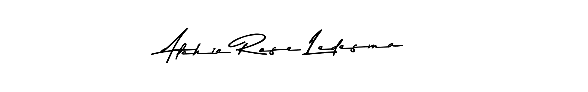 You can use this online signature creator to create a handwritten signature for the name Alchie Rose Ledesma. This is the best online autograph maker. Alchie Rose Ledesma signature style 9 images and pictures png