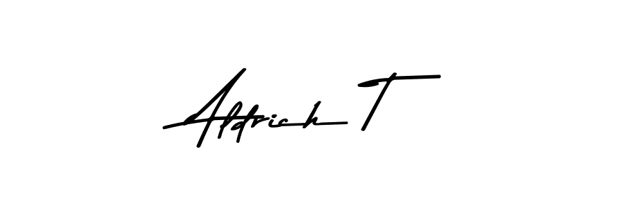 Aldrich T stylish signature style. Best Handwritten Sign (Asem Kandis PERSONAL USE) for my name. Handwritten Signature Collection Ideas for my name Aldrich T. Aldrich T signature style 9 images and pictures png